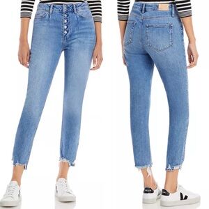 PAIGE Sarah Distressed Slim Jeans in Darcene